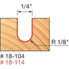 Round Nose 1/8  R X 3/8 CH X 1/4  SH.