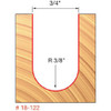 Freud Round Nose 3/8  R X 1-1/4 CH X 1/2 SH.