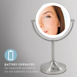 Homedics double sided illuminated LED magnified makeup beauty mirror