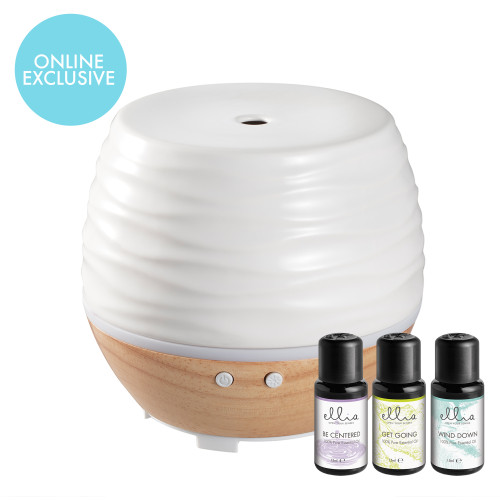 Ellia Ascend Ultrasonic Oil Diffuser & Trio of Oils Bundle