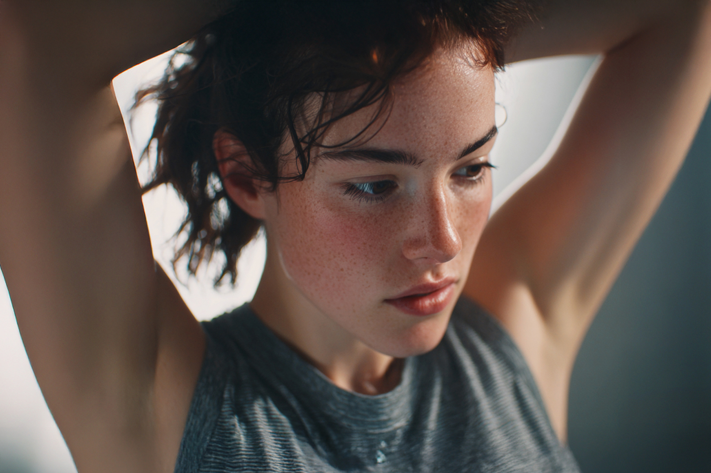 Woman recovering after workout