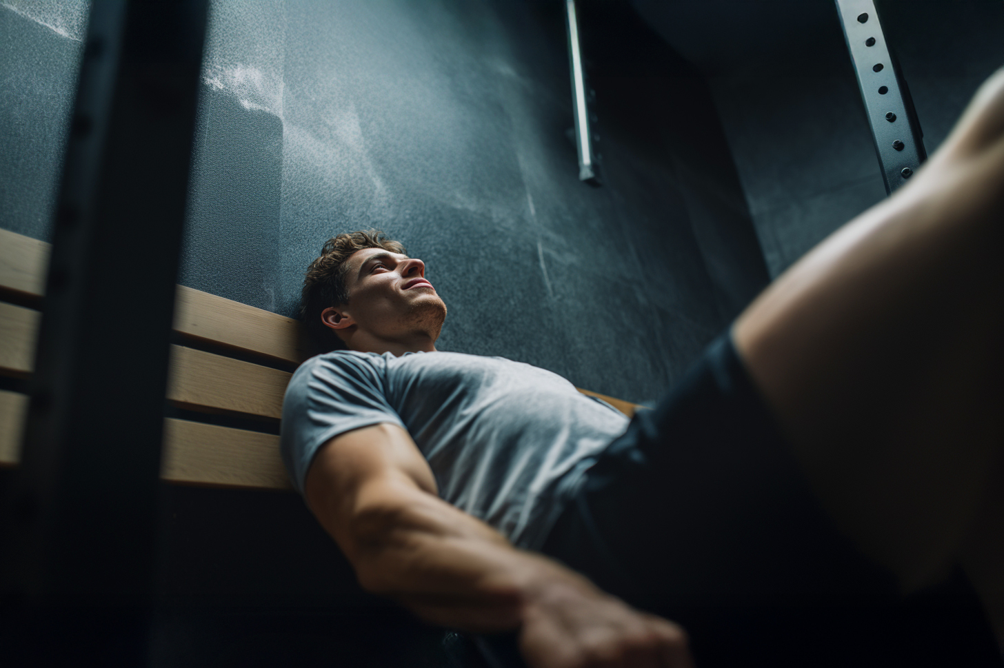 Man recovering after gym session