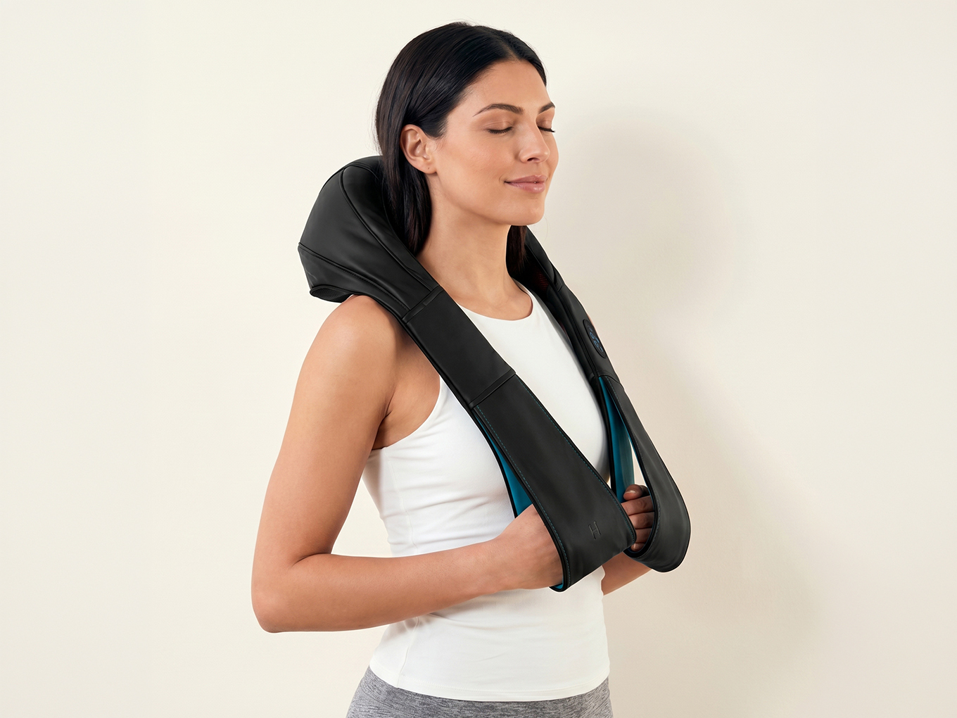 Shiatsu Neck and Shoulder Massager with Heat in action