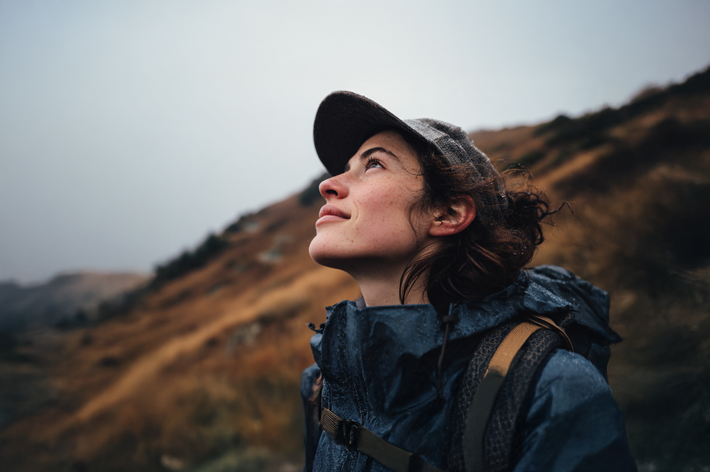 Woman on mountain hike