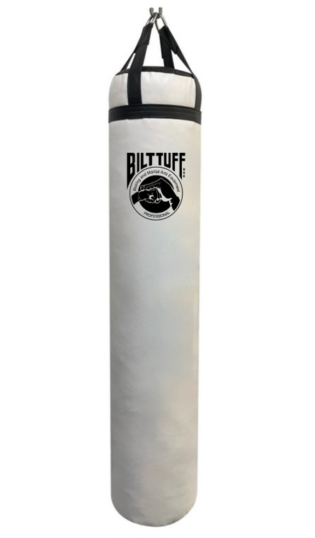 White and black Bilt Tuff Muay Thai Bag