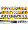 Pinecar Dry Transfer Yellow Numbers PIN4016