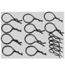 Tamiya Black bent Body Clips 22.3mm long .89mm wire (8) TAM50197