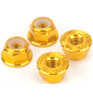 Monkey King RC M4 Aluminum Serrated Nyloc Nuts - Gold - 4 Pieces MK5485GD
