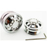 X Spede Silver Aluminum 1/14 Tamiya Tractor Front Wheels TTR113F08