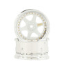 DS Racing Drift Element 6 Spoke Drift Wheels (White & Chrome w/Gold R-DSC-DE-211
