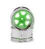 DS Racing Drift Element 6 Spokes Drift Wheel (Flu Green/Chrome Lip DSC-DE-227