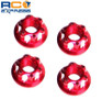 X Spede Red Aluminum M5 Serrated Flange Wheel Nuts LN5X02