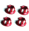 X Spede Red Aluminum M5 Serrated Flange Wheel Nuts LN5X02