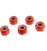 X Spede M5 Aluminum Locknuts with Nylon Inserts (5)(Orange) LNM503