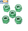 X Spede M5 Aluminum Locknuts with Nylon Inserts (5)(Green) LNM505