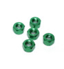 X Spede M5 Aluminum Locknuts with Nylon Inserts (5)(Green) LNM505