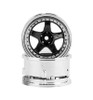 DS Racing Drift Element 5 Spoke Drift Wheels (Black & Chrome w/Black Ri DSCDE014