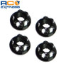 X Spede Black Aluminum M5 Serrated Flange Wheels Nuts (4) LN5X01