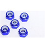 X Spede M4 Aluminum Locknuts with Nylon Inserts (5)(Blue) LNM406