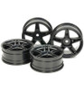 Tamiya Medium-Narrow Twin 5-Spoke Wheels (24mm Width Offset +2)(Black) TAM54853