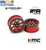 Vanquish 1.9 Aluminum KMC KM237 Riot Beadlock Wheels Red VPS08133
