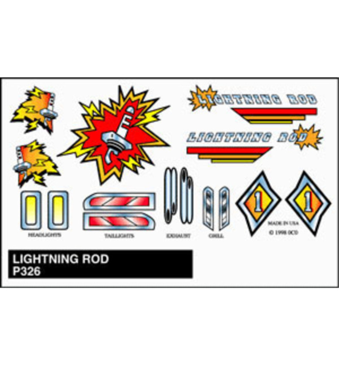 Pinecar Stick-On Decals, Road Rocket