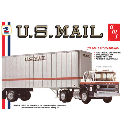 AMT Ford C600 US Mail Truck w/USPS Trailer 1:25 AMT1326