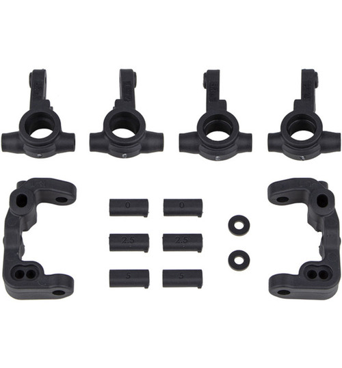 Associated RC10b6.4 -1mm Scrub Caster and Steering Blocks Carbon ASC91985