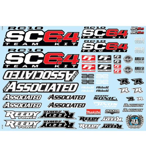 Associated RC10SC6.4 Decal Sheet ASC71180