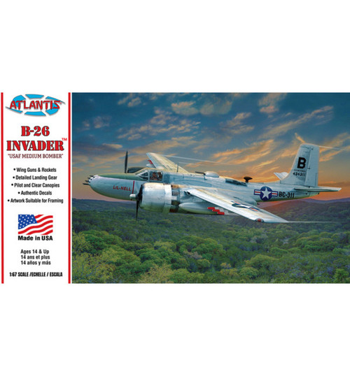 Atlantis Models B-26 Invader Bomber Plastic Model Kit AANM6818