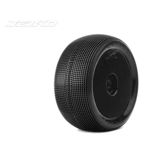 Jetko Tires Lesnar 1/8 Truggy Tires Mounted On Black Dish Rims Ultra JKO1204DBUSG