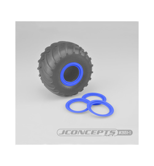 JConcepts Tribute Wheel Mock Beadlock Rings-glue-on 4pc Blue JCO2651-1