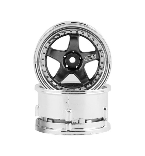 DS Racing Drift Element 5 Spoke Drift Wheels (Gunmetal W/Black Rivets DSC-DE-020