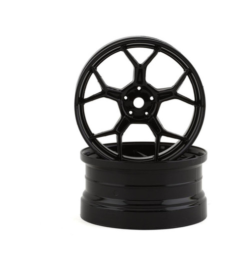 DS Racing Feathery Split Spoke Drift Rim (Black Hi Gloss) (2) 6mm Off DSC-DF-003