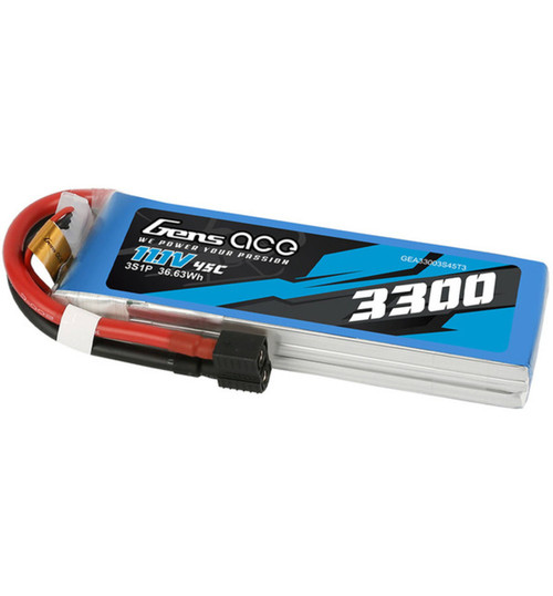 Gens Ace 14.8v 3300mah 45c 4s1p LiPo: Ec3 and Deans Adapter GEA33004S45T3