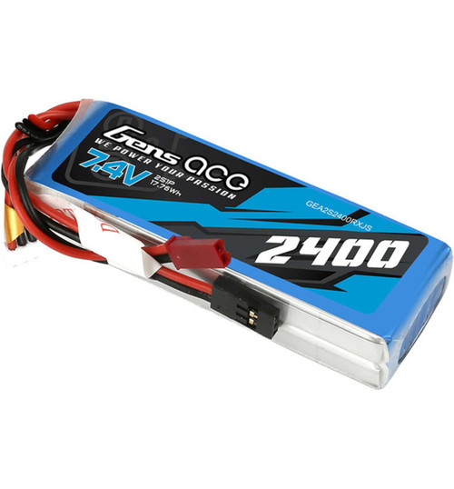 Gens Ace 7.6V 2400 mAh 2s Receiver LiPo JST GEA2S2400RXJS