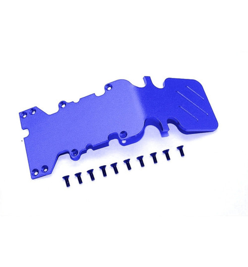 GPM Racing Traxxas T-Maxx Blue Aluminum 3mm Rear Skid Plate TMX1331R