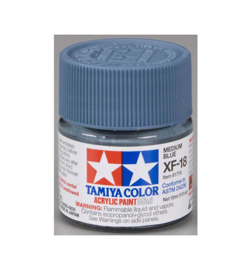 Tamiya Acrylic Mini XF18 Medium Blue TAM81718