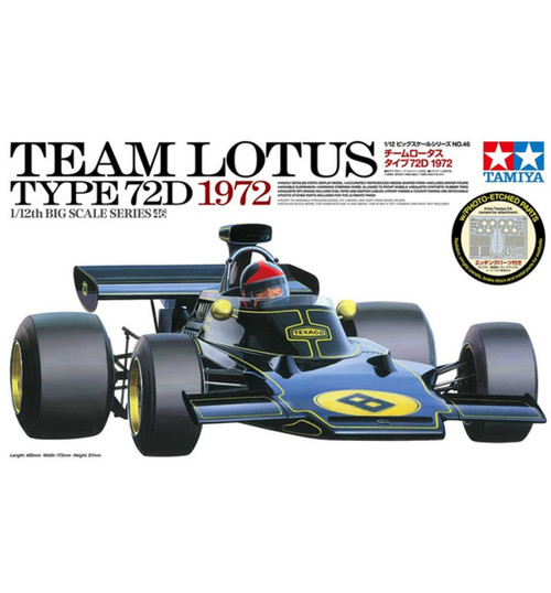 Tamiya 1/12 Team Lotus Type 72D 1972 Plastic Model Kit TAM12046