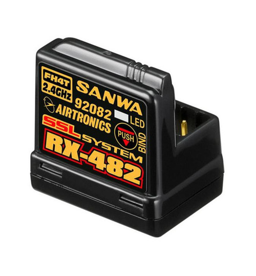 Sanwa RX-482 4-Channel Telemetry Receiver Built-in Antenna SNW107A41259A