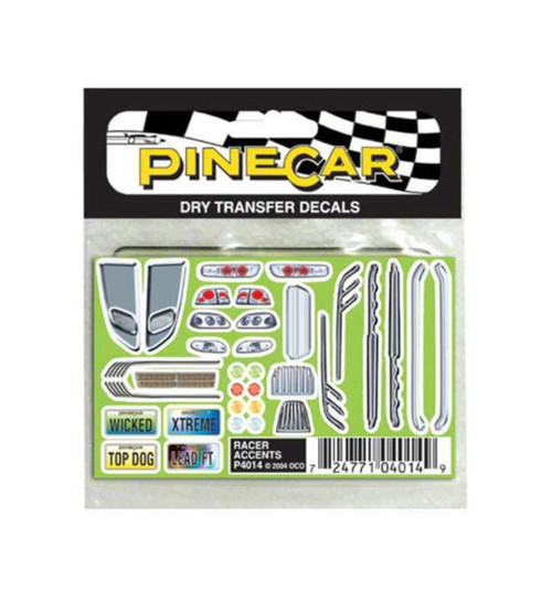 Pinecar Dry Transfer Decals Racer Accents PIN4014