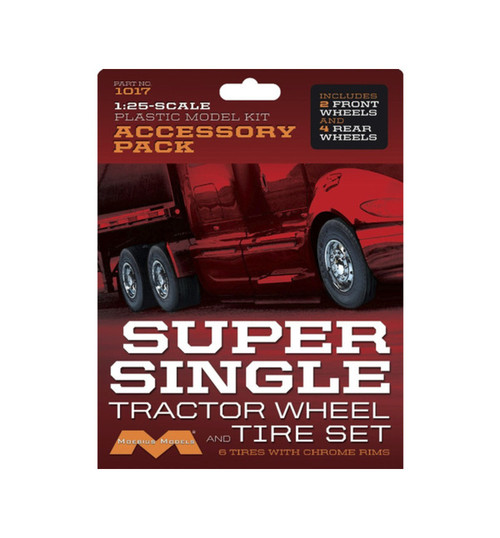 Moebius Models Super Single Tractor Wheel & Tire Set 1/25 Scale MOE1017