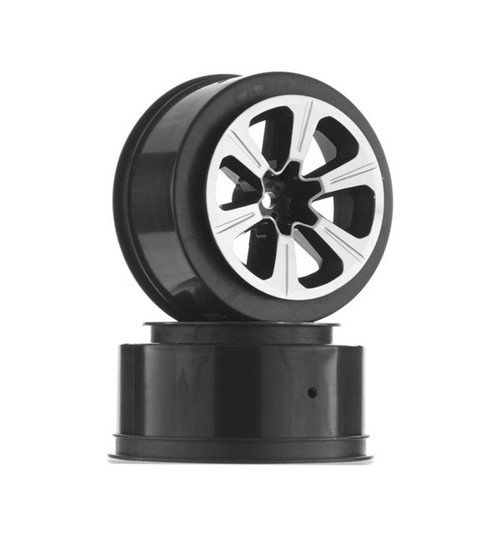 JConcepts Hustle Front Wheel Black w/Silver Face Plating(2) JCO3371B