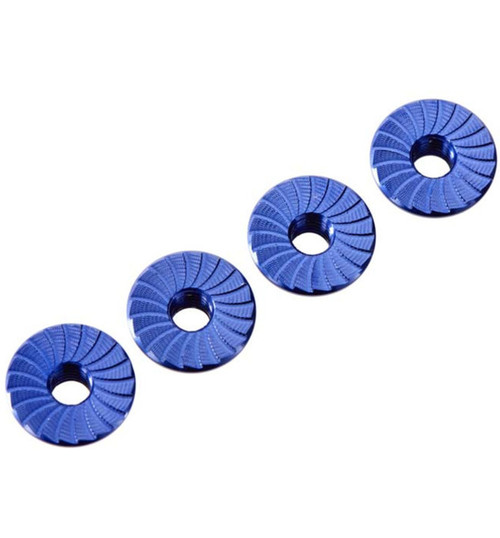 JConcepts 4mm Large Flange Serrated Locknut Blue (2) JCO2341-1