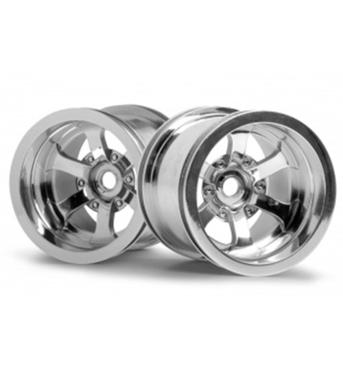 HPI Racing Scorch 6-Spoke Wheels Shiny Chrome 2.255x50mm HPI3087