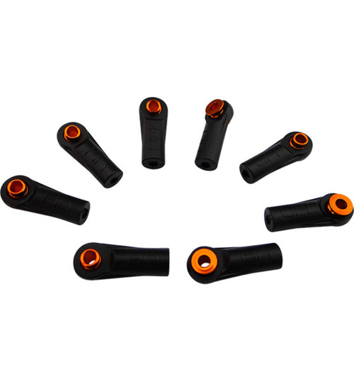 Hot Racing Straight Rod End Cups with 5.8mm Balls (8)(Orange) RCS160A03