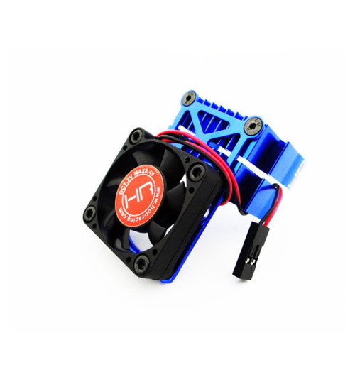 Hot Racing 540 550 Clip-On Two-Piece Motor Heat Sink W/ Fan (Blue) MH550TE06