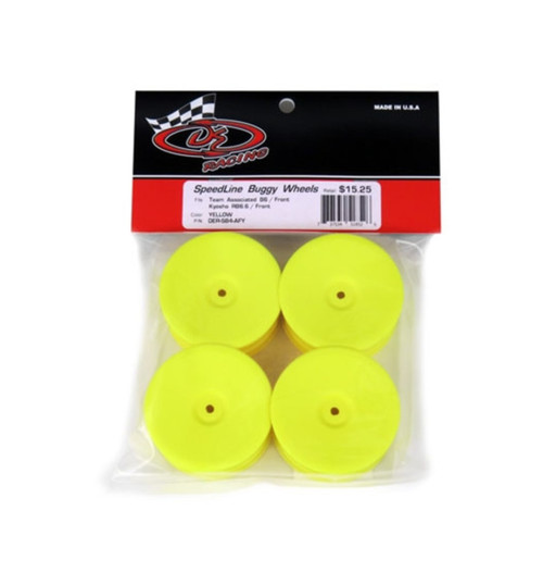 DE Racing Speedline Buggy Wheels for B6 / Rb6 / Front Yellow 4 Piece DER-SB4-AFY