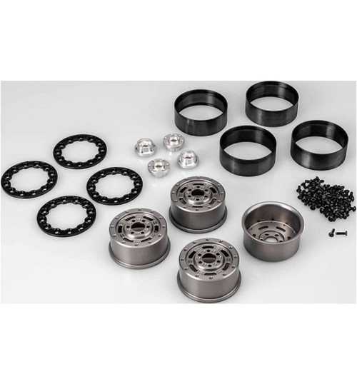 JConcepts Ballistic 2.0 Crawler Wheel Gray W/ Black Bead 4pc Fits 1.9  JCO3443