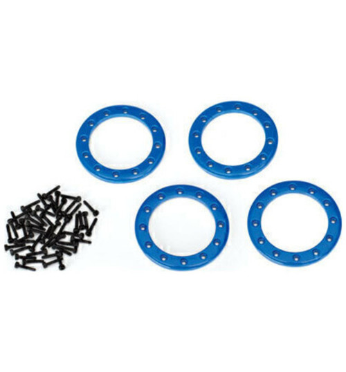 Traxxas TRX-4 Beadlock Rings - Blue (1.9) (Aluminum) (4)/ 2x10 Cs (48) TRA8169X